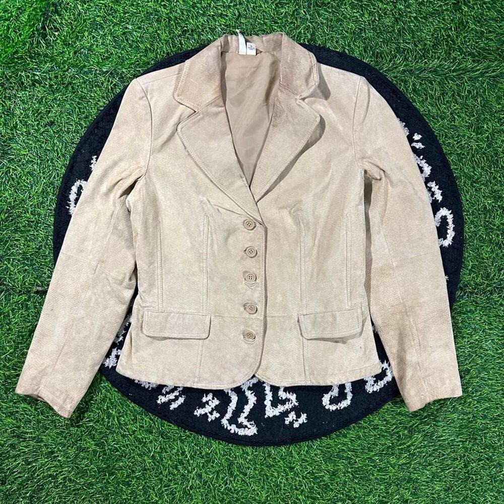 Women’s St. John’s Bay Cow Hide Jacket w/ Satin Lining - M; 18x23 (Width/Length)